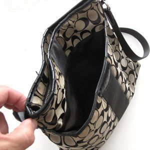 Coach Signature Crossbody monogram gray & Black Shoulder pre owned luxur…